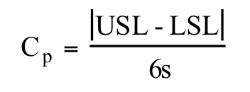 Capability Study metric Cp Capability Study metric Cp