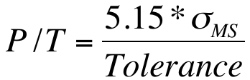 Formula for Gage R&R P/T Ratio. Formula for Gage R&R P/T Ratio.