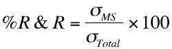 Formula for Gage R&R Percent R&R.